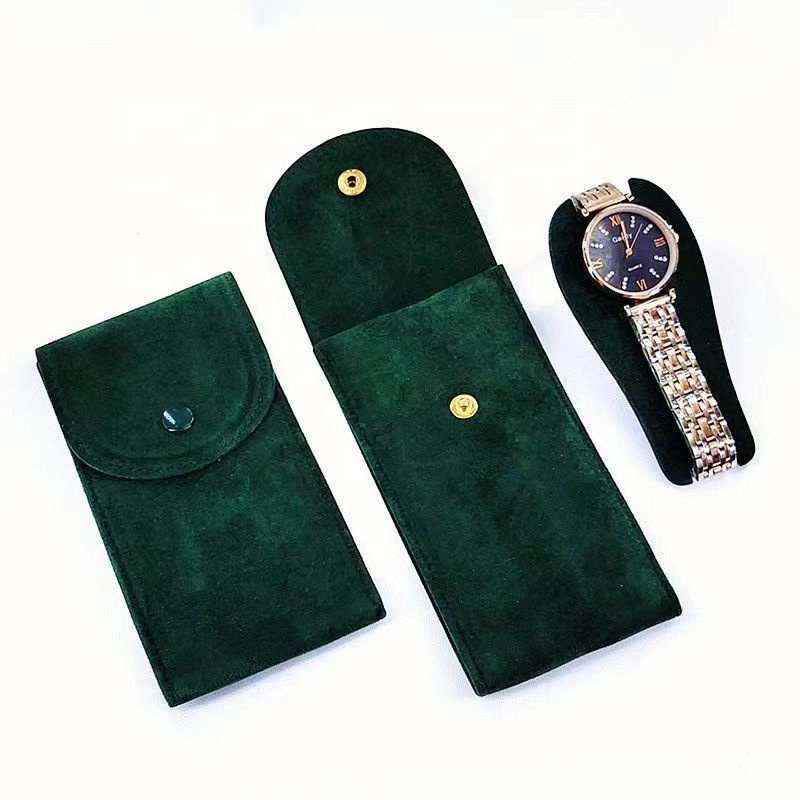 Custom Logo Microfiber Suede Jewelry Pouch  Popular Luxury velvet watch envelope pouch For fine perfume bag