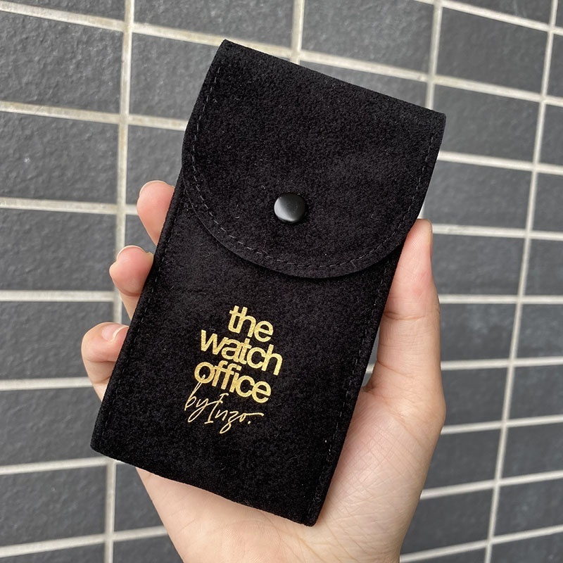 Custom Logo Microfiber Suede Jewelry Pouch  Popular Luxury velvet watch envelope pouch For fine perfume bag