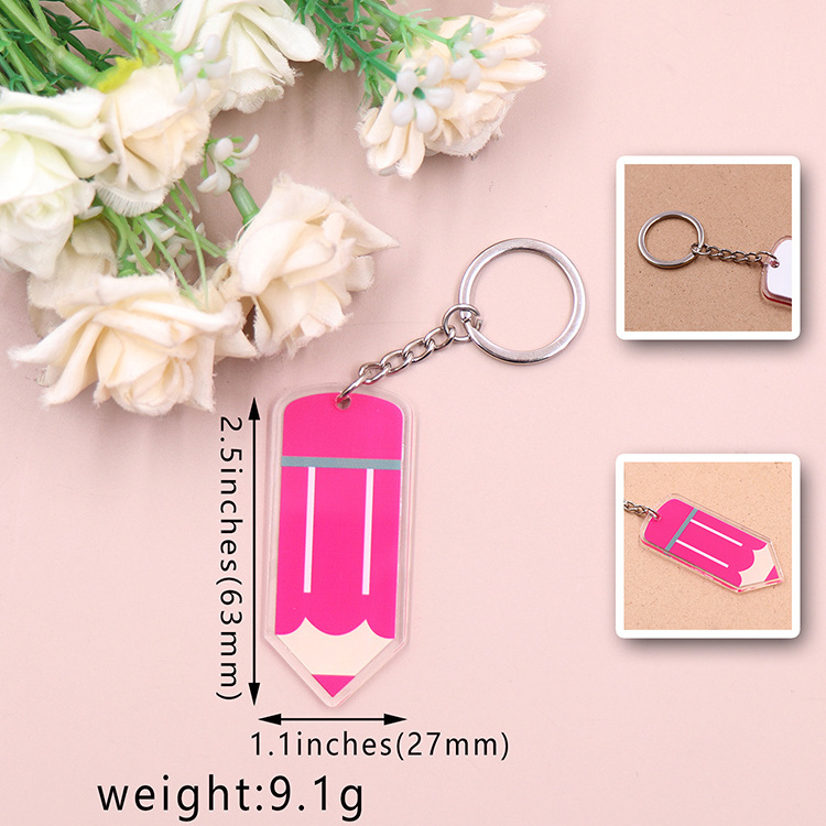 Syasibo jewelry KHS282KH1226  1piece New product CN Pencil TRENDY Teacher Appreciation Gift Acrylic Keychain