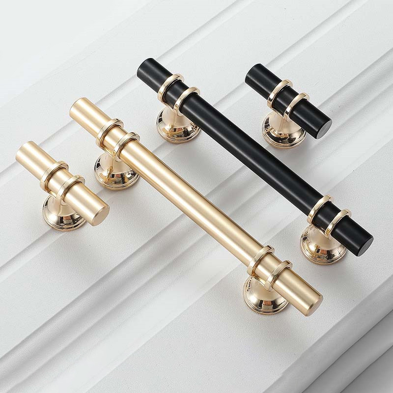 HJY Hot sale Modern Simple Styles Pull Cabinet Handle Black Wardrobe Kitchen Cabinet Handles