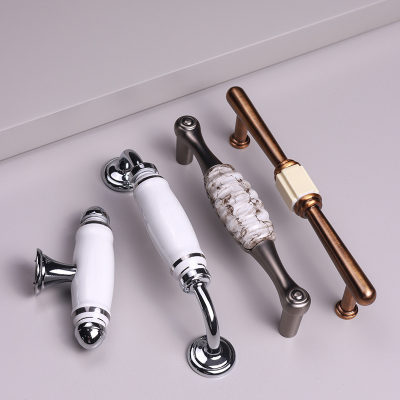 HJY Classic Fancy Brushed Nickel Drawer Handles and Knobs for Kitchen Cabinet Pull