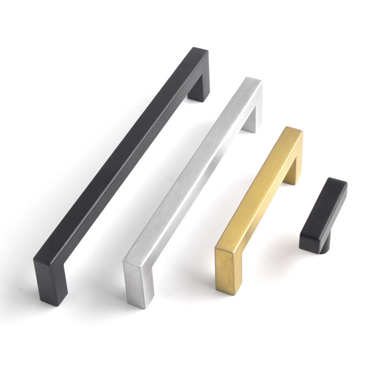 High Quality Ss Stainless Steel Cabinet Pull Handle Polished Nickel Gold And Black Kitchen Cabinet Handles