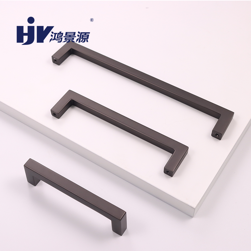 Chinese Zinc Alloy Recessed Big Square Matte Black Cabinet Pulls Black Drawer Handles With Label