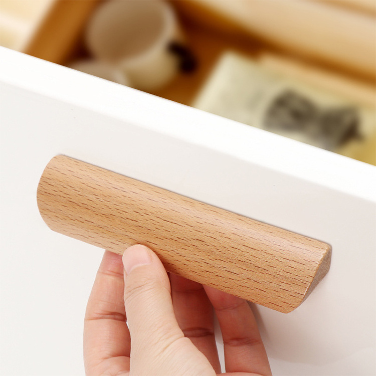 Classical Design Wood Handle Wooden Cabinet Knob Door Pull Handle for Drawer