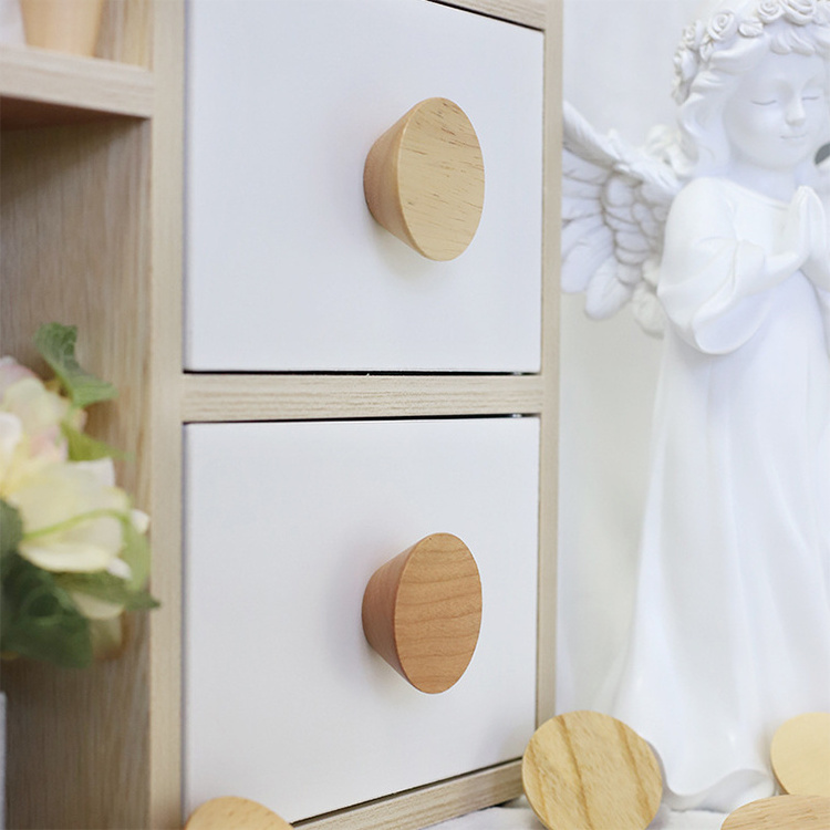 New Design Wood Drawer Knobs Hemisphere Furniture Knobs for Bedroom Minimalist Cabinet Knobs