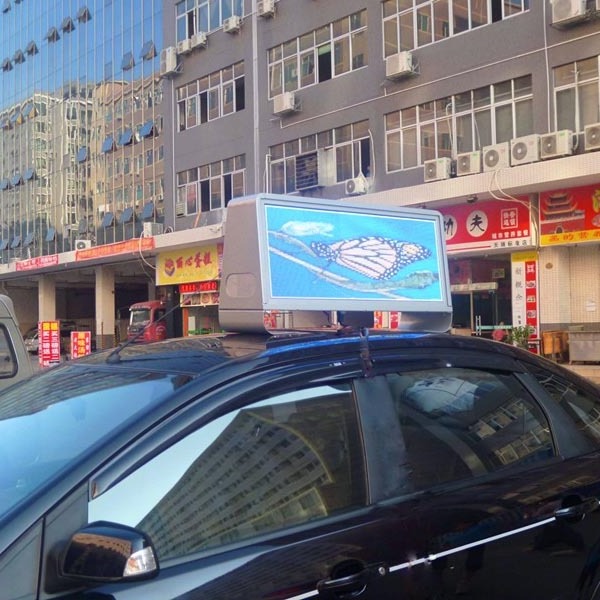 Double side wifi led advertising screen sign 4G remote control outdoor Guide Taxi top LED Display