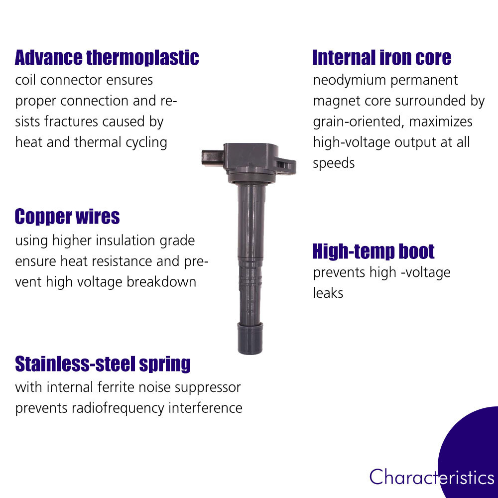 Ignition coil 099700-070 30520-PNA-007  Replacement for L4 2.4L 2003-2007 Honda Accord 2003-2011 Honda Acura RSX legend