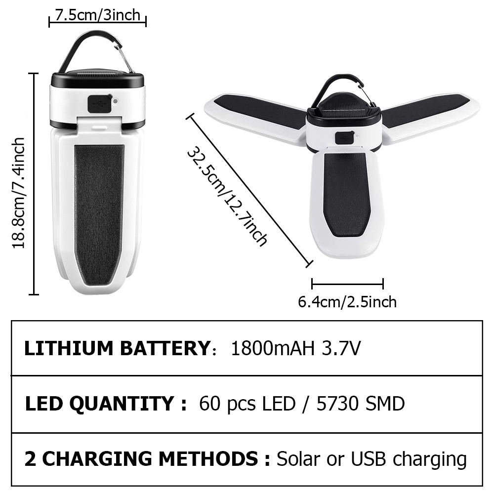 LED Solar Charging Bulb Energy saving Bulb Lamp Night Market Lamp Mobile Outdoor Camping solar Power Outage Emergency Lights