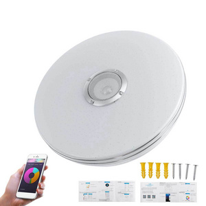 Bluetooth Ceiling Speakers Led Smart Ceiling Light Indoor Lights Lamp  Music RGB APP Remote Control  For Girls Kids Living Room