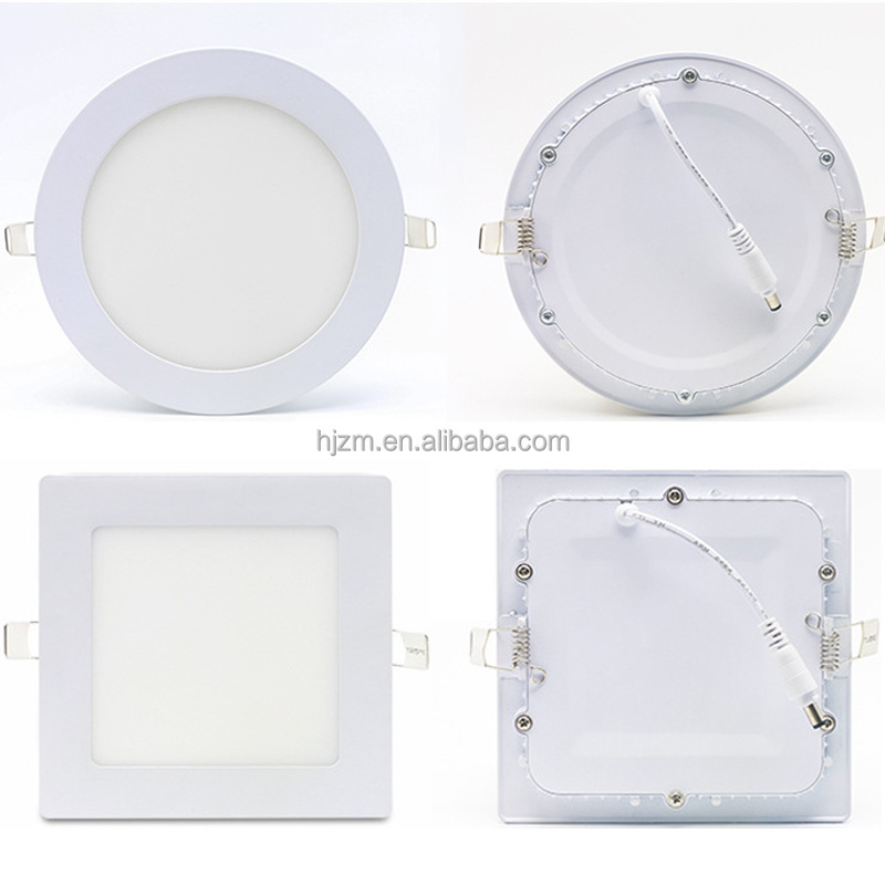 3w 6w 9w 12w 18 W 24w 48w Flexible Surface Led Slim Panel Light Square Round Recessed Downlight Led Ceiling Lamp Housing Frame