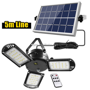 3 Leaves Indoor Solar Pendant Light With Remote Control Waterproof Ip65 Garage Shed Light For Home House