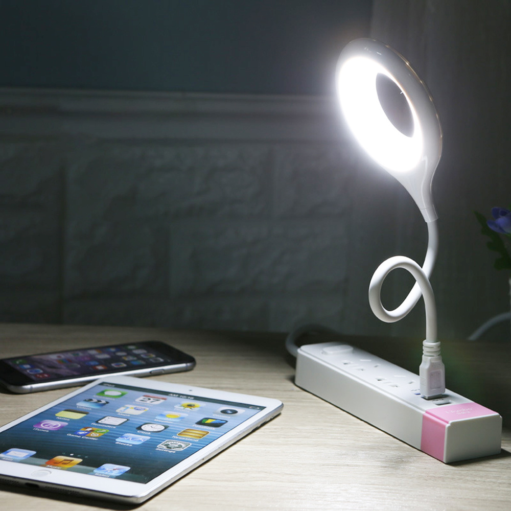 LED desk lamp portable night light lamp can be freely folded desk lamp USB super bright ring non-strobe