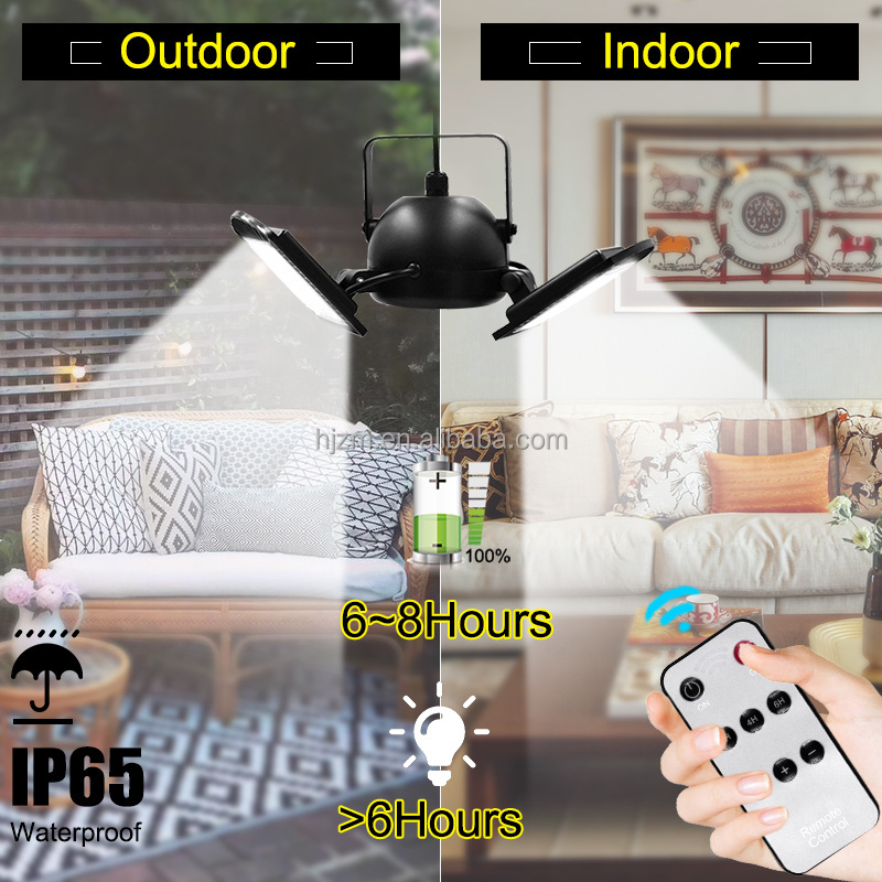 3 Leaves Indoor Solar Pendant Light With Remote Control Waterproof Ip65 Garage Shed Light For Home House