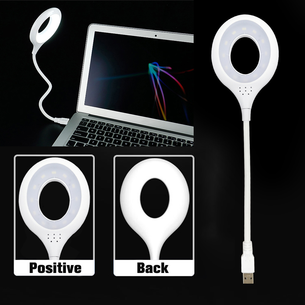 LED desk lamp portable night light lamp can be freely folded desk lamp USB super bright ring non-strobe