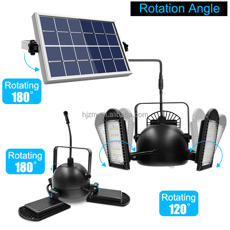 3 Leaves Indoor Solar Pendant Light With Remote Control Waterproof Ip65 Garage Shed Light For Home House