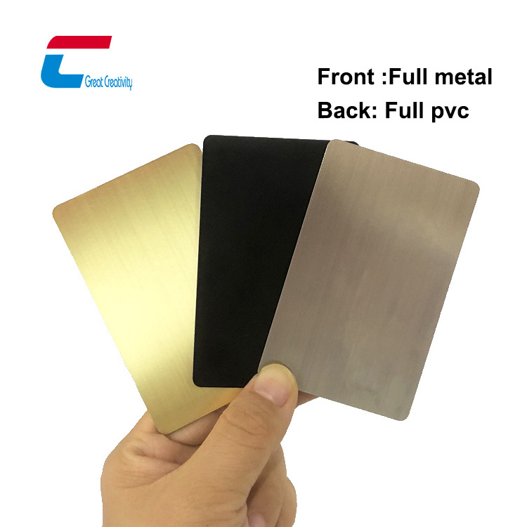 Stainless Steel Gold Black Metal RFID NFC Card NTAG216 Metal Nfc Card