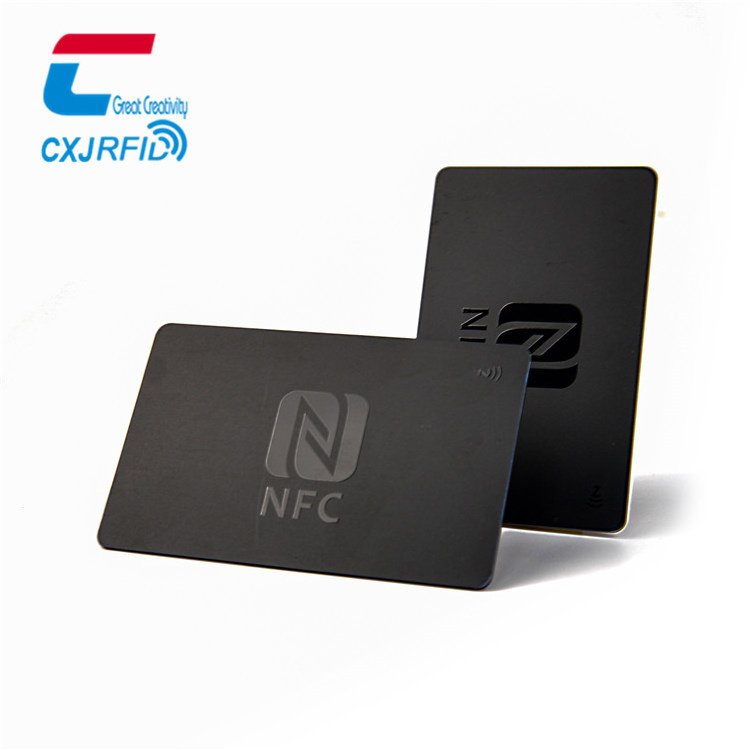 Factory MIFARE Classic 1K 4K 13.56mhz RFID Blank PVC Card NTAG 215 Matte Black NFC Business Cards