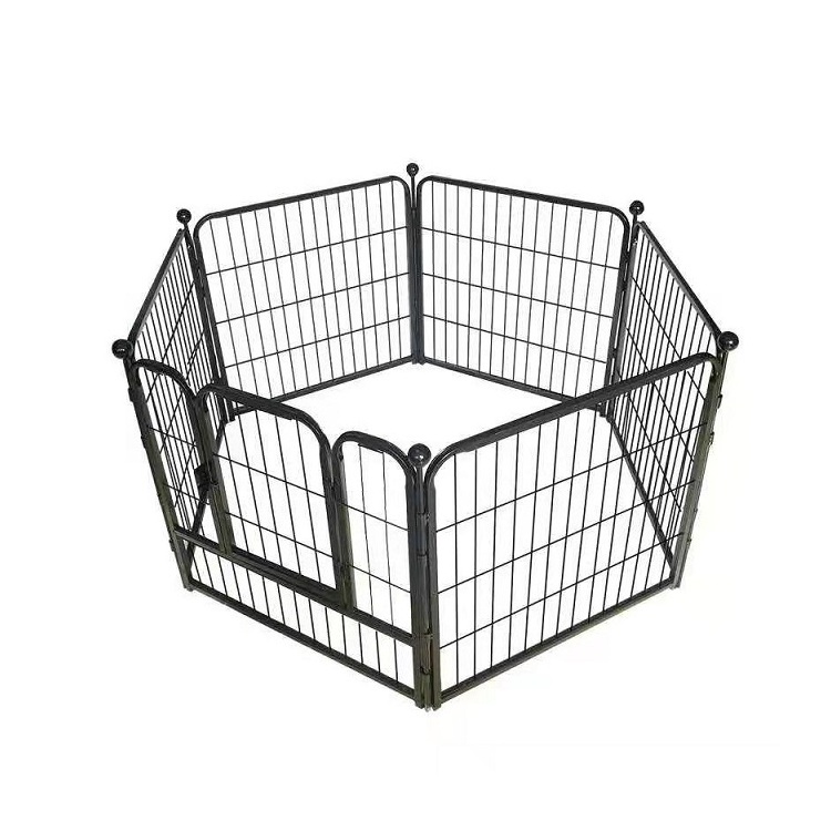 HAOTIAN Pet Cages,4' 6' 8' Outdoor Animal Run Enclosure,Dog  Crate Kennel House(Welded Chain Link Expanded Metal Inside Mesh)