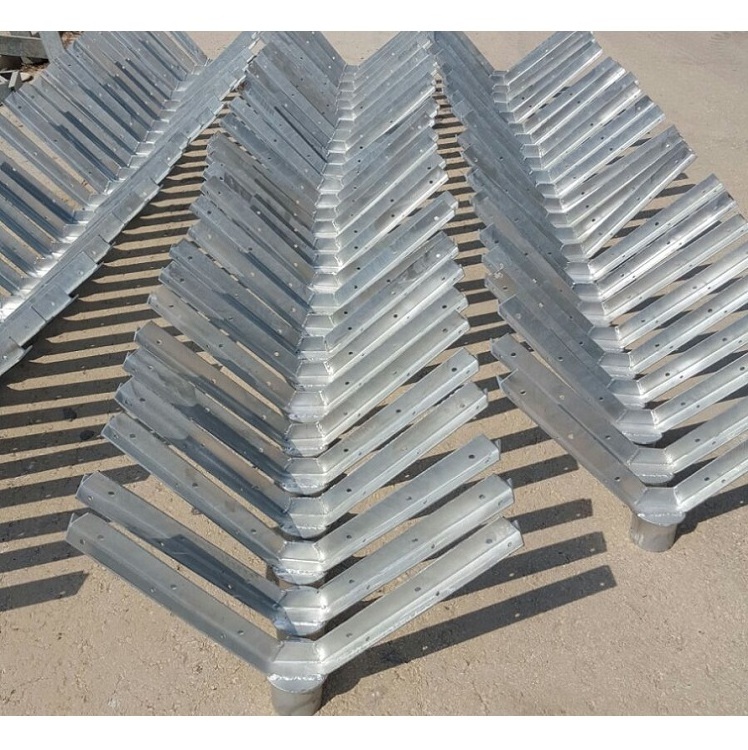 570g Reinforced Extension Arms Hot Dipped Galvanized Razor Barbed Wire Double Brackets For 3D Fence