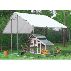 Large Metal Poultry Animal House Rabbit Duck Run Exercise Enclosure Walk In  Hen  Chicken Coops 612 18 ft With Waterproof Cover