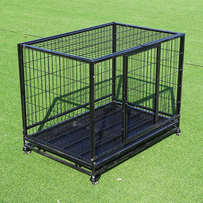 Large Breed Pet Kennel Dog Cage Stainless Steel House Large Heavy Duty Dog Cage with Wheels For Outdoor Home