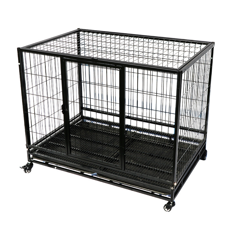 Large Breed Pet Kennel Dog Cage Stainless Steel House Large Heavy Duty Dog Cage with Wheels For Outdoor Home