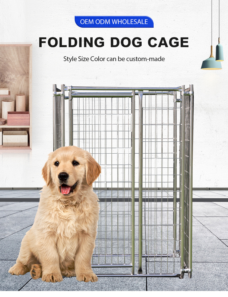 Large Breed Pet Kennel Dog Cage Stainless Steel House Large Heavy Duty Dog Cage with Wheels For Outdoor Home