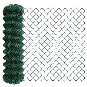 100ft Galvanized Diamond Fence 8ft & 6ft Cyclone Wire Mesh PVC Coated Vinyl Chain Link Fence Roll for Security Application