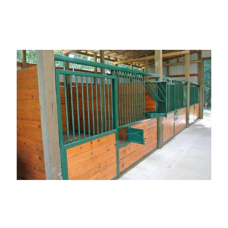 China Prefab Horse Equipment Boxes Steel Structure Horse Stall Side Partition Panel Front Doors Barn Horse Stable For Farms