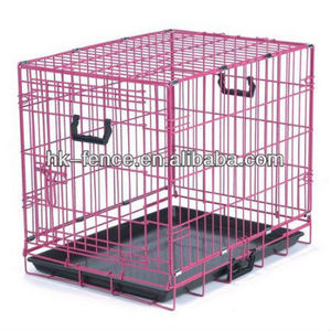 48 inch Folding Pet Crate Dog Cage Kennel with Metal Tray