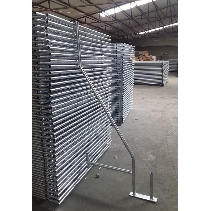 Sliver Galvanized Construction Panel Fence / Melbourne Removable Temporary Fence Panel / Orange Temp Fence Feet