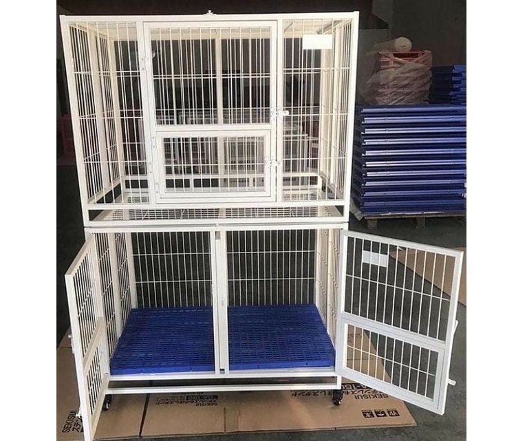 Strong Foldable Animal Travel Cages / Rabbit Dog Puppy Kennels  House / Portable Cat Crate Cages With Double Door