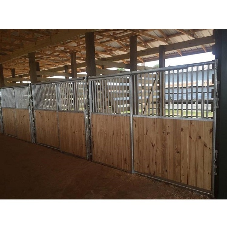 China Prefab Horse Equipment Boxes Steel Structure Horse Stall Side Partition Panel Front Doors Barn Horse Stable For Farms