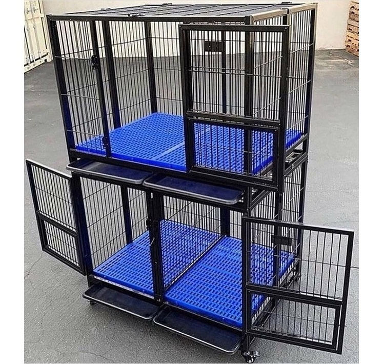 Strong Foldable Animal Travel Cages / Rabbit Dog Puppy Kennels  House / Portable Cat Crate Cages With Double Door