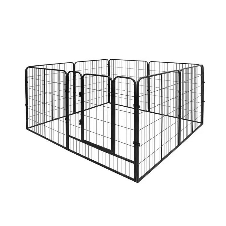 HAOTIAN Pet Cages,4' 6' 8' Outdoor Animal Run Enclosure,Dog  Crate Kennel House(Welded Chain Link Expanded Metal Inside Mesh)