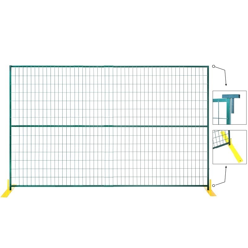 Customized Canada Toronto 6*10/12ft Event Barrier / Construction Site Free Standing Temporary Fence Fence With Base &Clips