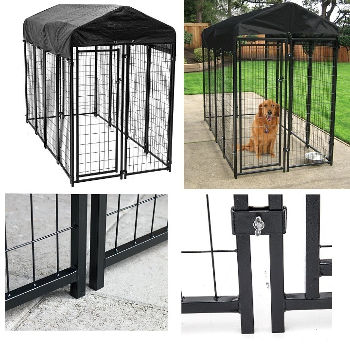 Wholesale Large Animal Cages Pet Cat Crate 6' 12' Dog House Steel Wire Animal Outdoor Cages For Sale