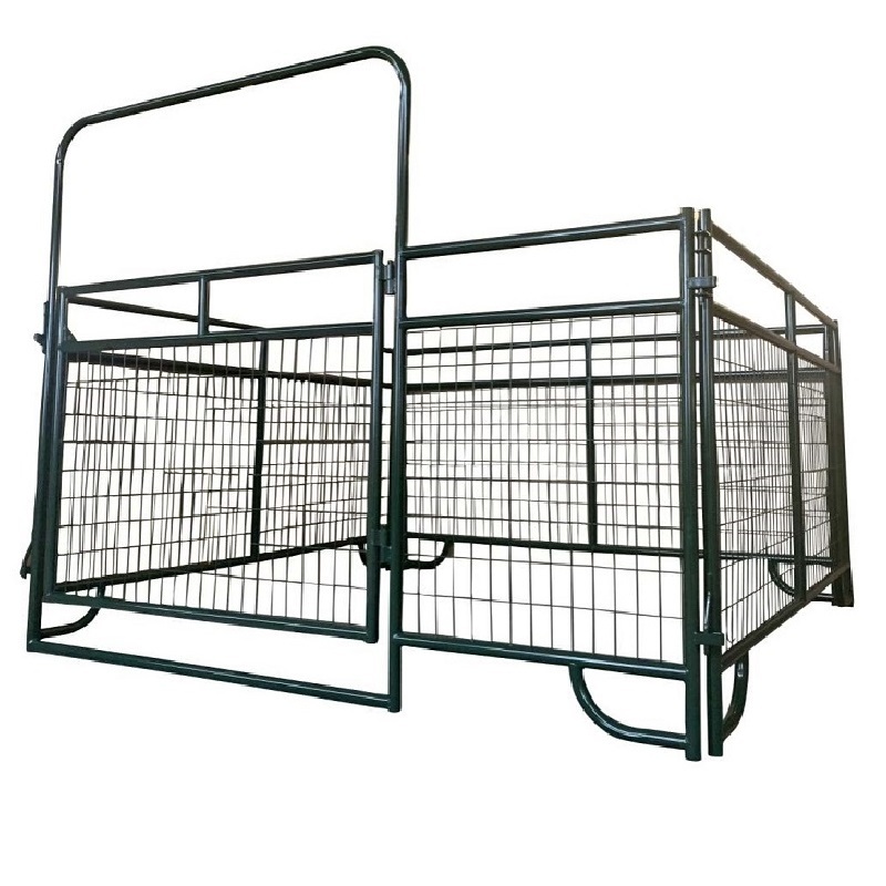 Portable Hinges Farm Gate,Sheep Goat Panel Pen,Iron Frame Yard Gate,Square Holes Mesh Waterproof Security Farm Field Gates