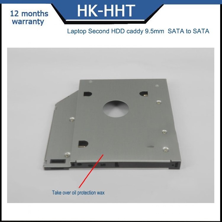 HK-HHT SATA To SATA 2nd Hard Disk Driver HDD Caddy 9.5mm Universal Optical Bay