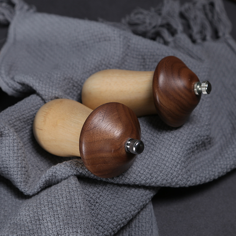 New develop Mushroom-shaped Wooden pepper mill salt grinder