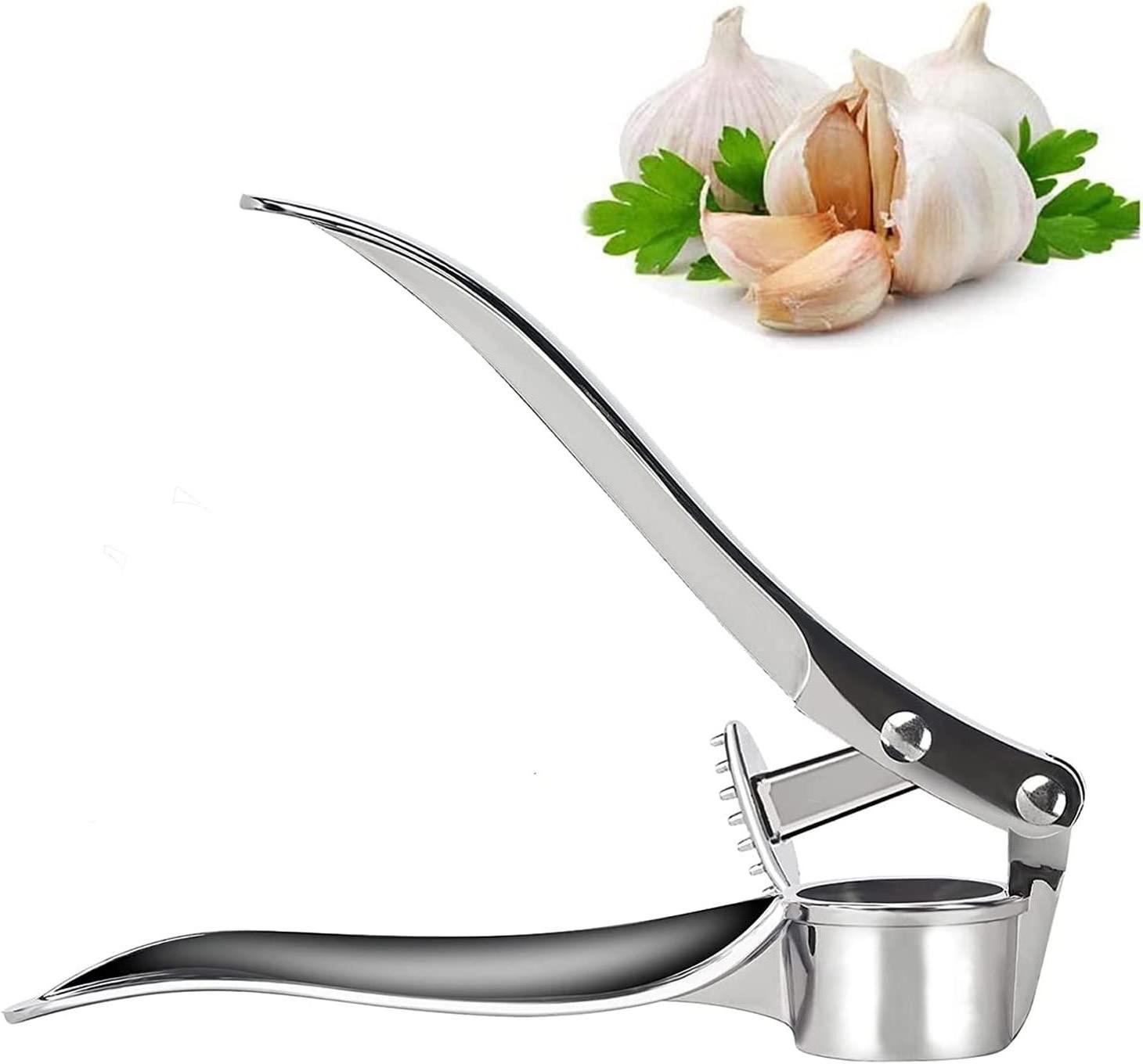 This garlic press set includes a peeler tube roller that is made from food-safe silicone that will help you remove the peel