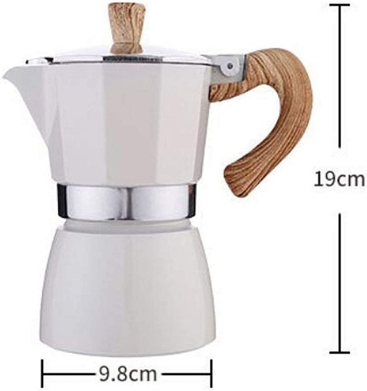 150ml Moka 3 Cup Stovetop Coffee Maker Water Pot Coffee Kettle Minimalist Aluminum Round Hand Aluminum Pot Making Machine 150 Ml