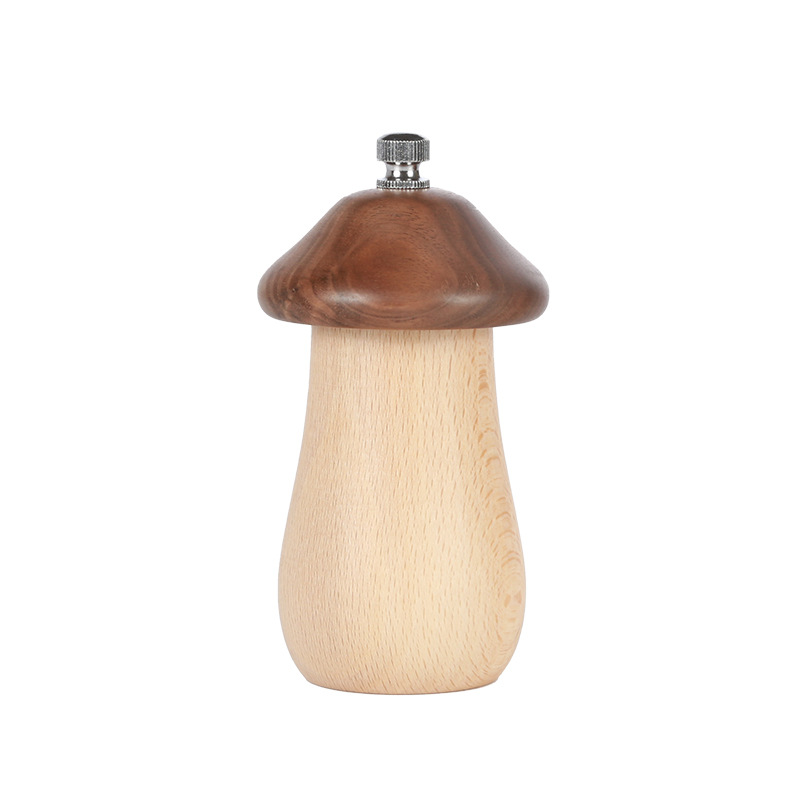 New develop Mushroom-shaped Wooden pepper mill salt grinder