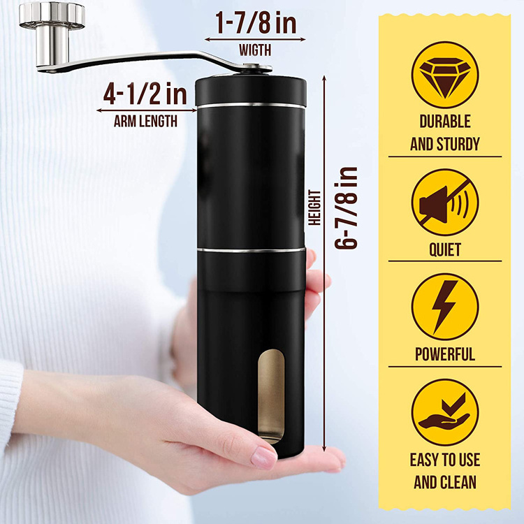 Hot Sale burr conical coffee grinder Adjustable Setting hand crank coffee grinder