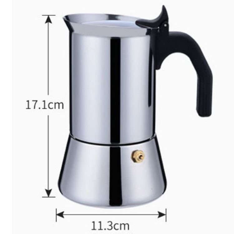 Stovetop Espresso Maker 6 Cup Espresso Moka Pot for Full Flavored Espresso Percolator Italian Coffee Maker Stainless Steel Metal