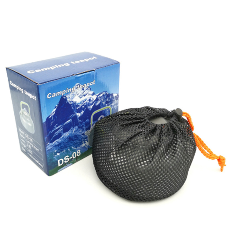 Outdoor Hiking Food-grade Gear Portable Metal Teapot Stainless steel tea kettle