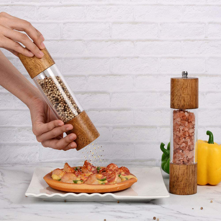 Wooden Shakers Core-salt Pepper Grinder with Adjustable Ceramic MILLS Salt & Pepper Mills Grind Pepper Wood Hand All-season