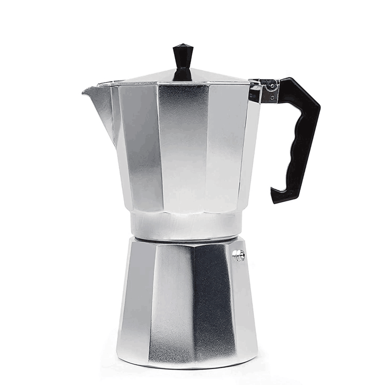 Classic moka pot famous for making the best traditional espresso quick & easy