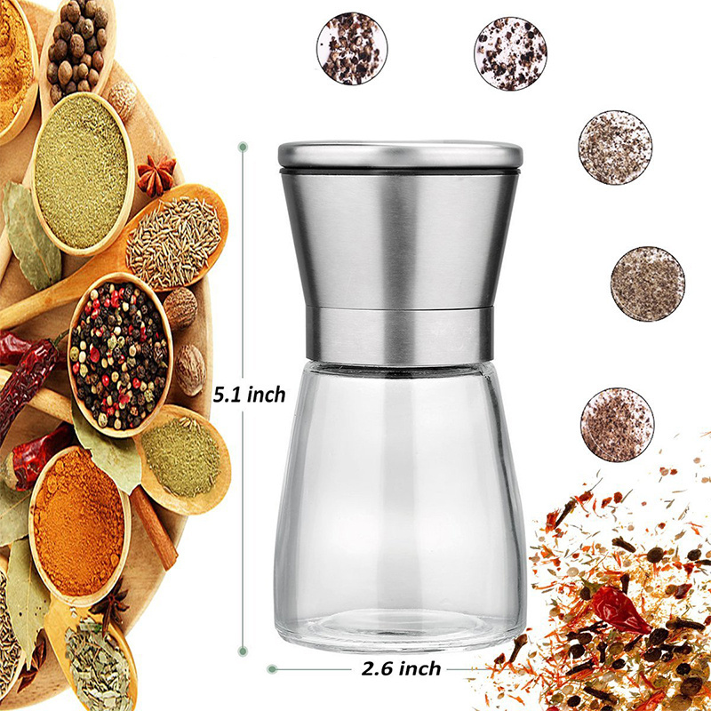 Food grade manual hand operate black pepper grinder and salt mill pepper mill