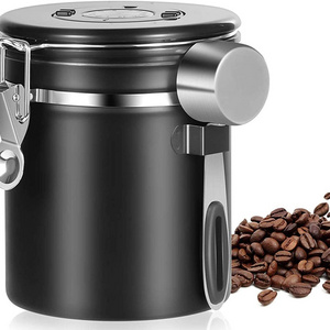 Wholesale stainless steel big size coffee bean storage container